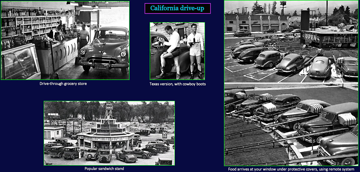 California-style drive-ins, 1940s